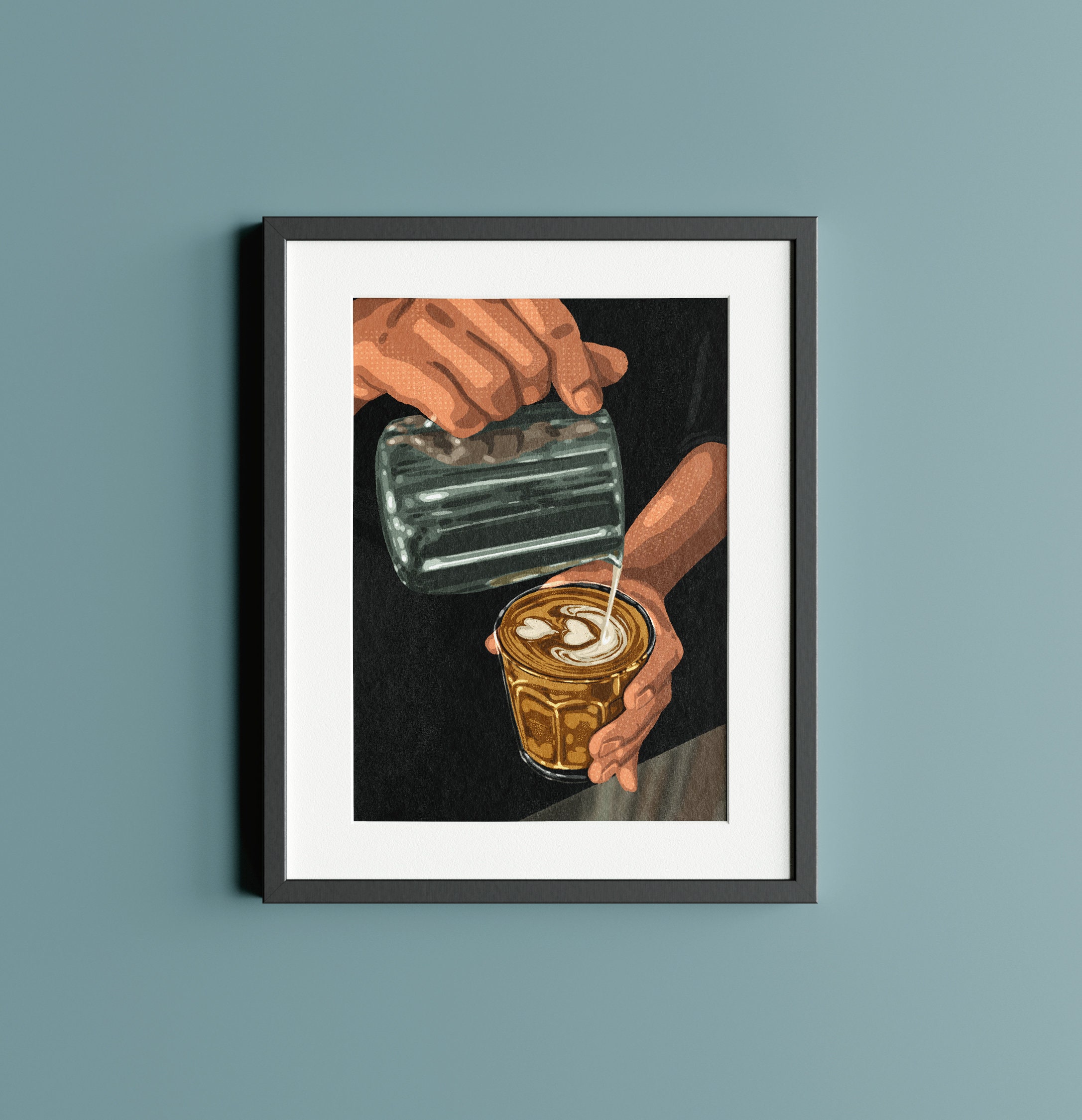 Flat White Art Print Coffee Shop Illustration Etsy