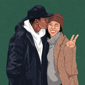 Custom Portrait Digital - Wedding Gift, Couple Drawing, Family Portrait, Portrait From Photo