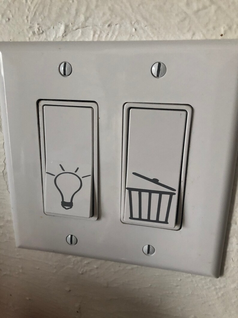 Light Switch Decals Removable Decal Lights Garbage Etsy