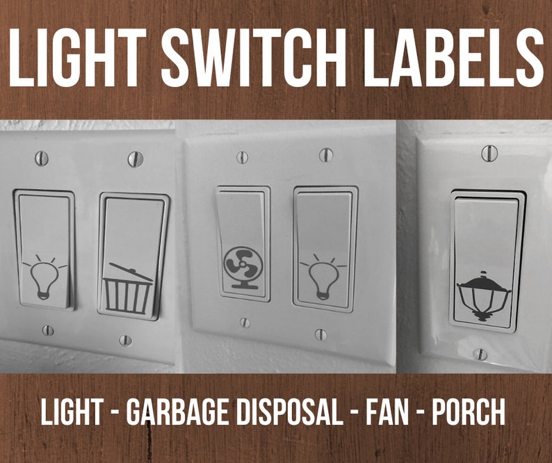 Light Switch Decals Removable Decal Lights Garbage Etsy