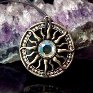 Shungite Necklace Pendant Jewelry Sun Round Stone