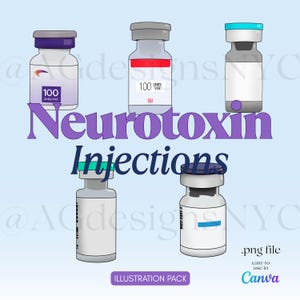 Neurotoxin Vial Illustrations | Aesthetic Injector PNG Clipart (Canva)