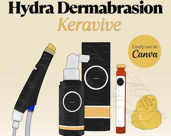 Keravive Scalp Treatment PNG Illustration Pack | 5 Aesthetic-Inspired Clipart Graphics for Marketing