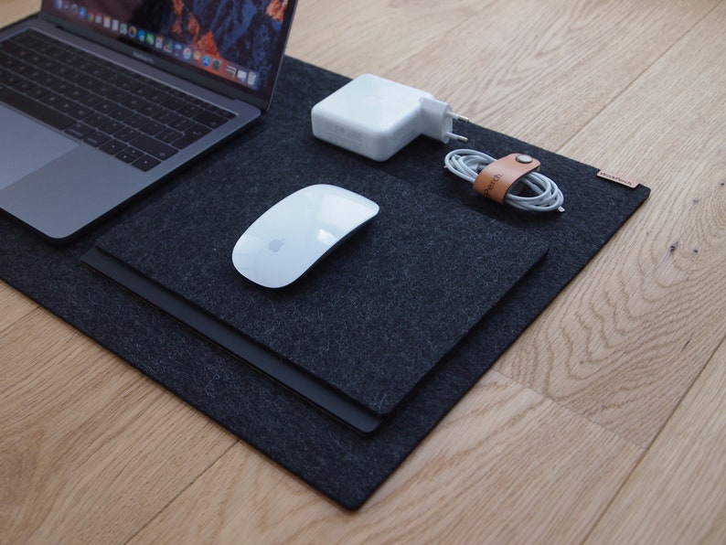 Desk Mat Black Grey Wool Felt Blotter Pad Custom Size Protector Workspace Schreibtischunterlage Tapis De Bureau