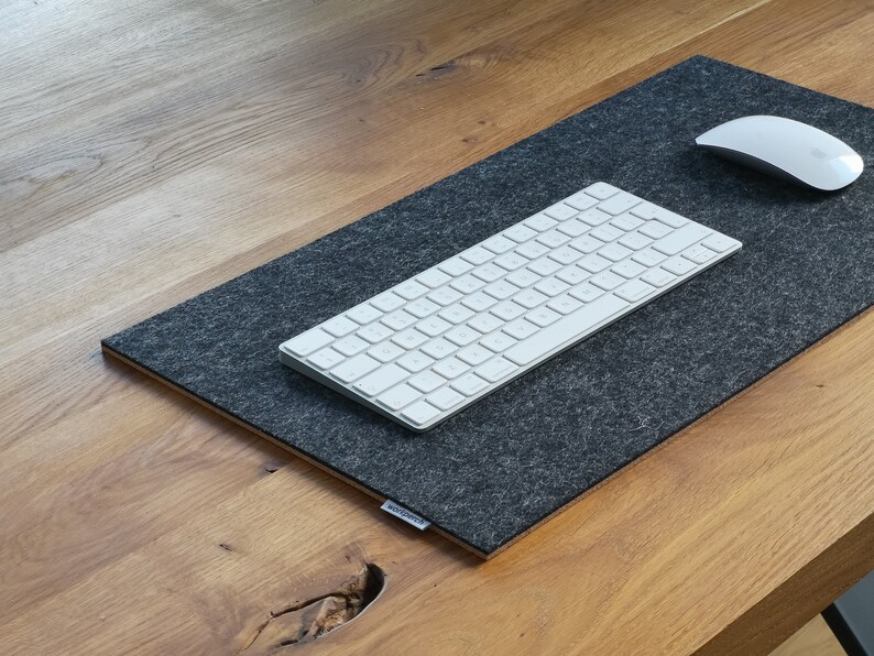 DESK MAT Black/Grey Wool Felt Desk Mat Home Office Desk Etsy
