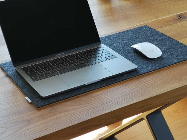 DESK MAT Black/Grey Wool Felt Desk Mat Home Office Desk Etsy