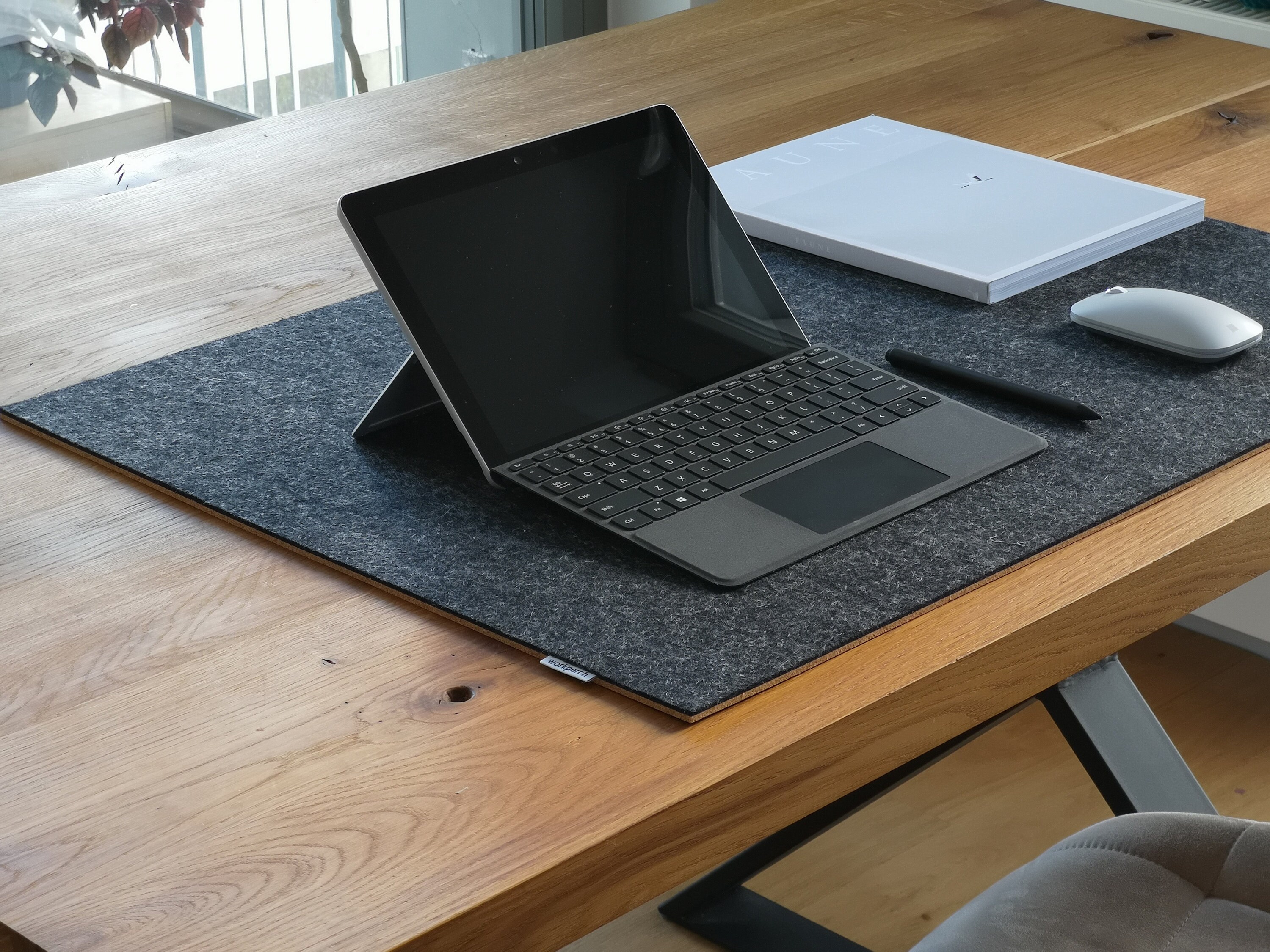 XL Desk Mat // Black Merino Wool Felt Home Office Desk Etsy