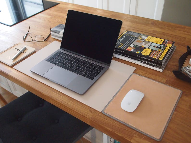 Matte Beige Desk Mat Leather Mouse Pad Desk Pad Workspace Etsy