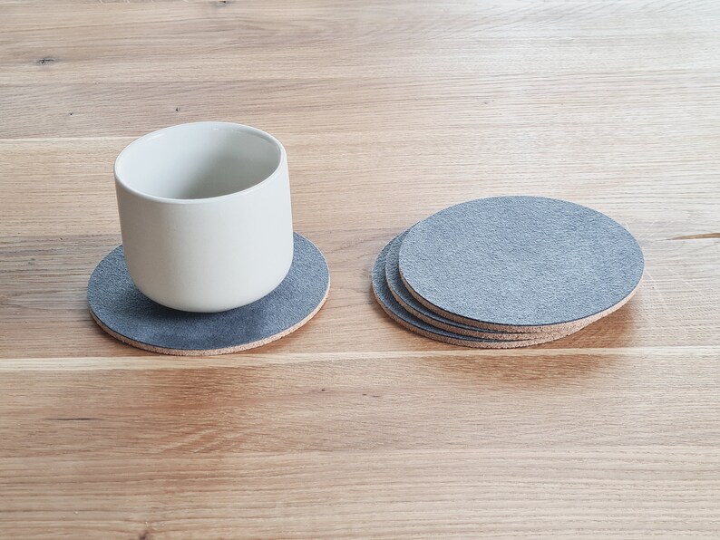 Desk Coasters 4pack // Black Alcantara Desk Coasters Etsy