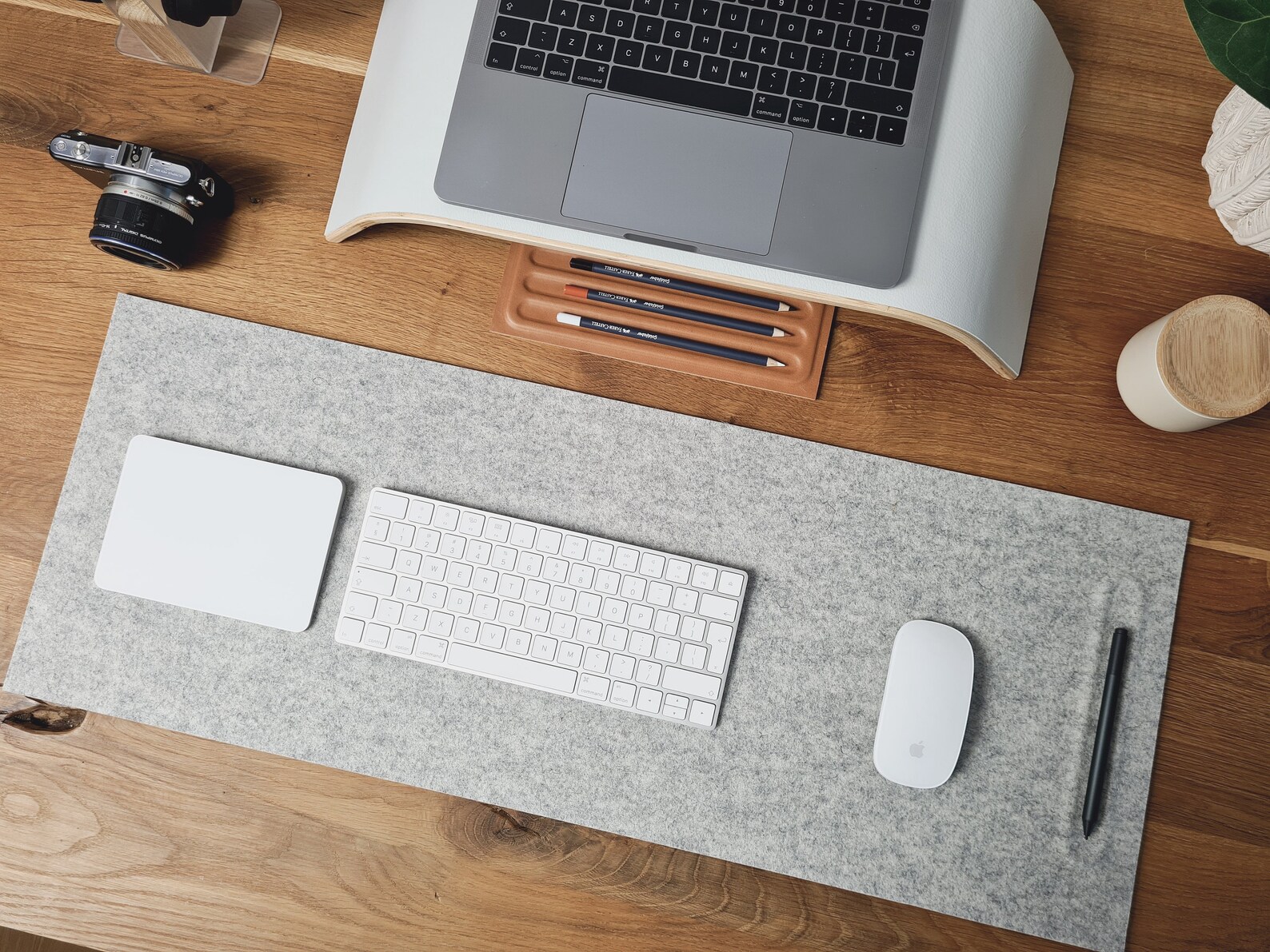 Merino Wool Desk Mat // Beige Home Office Desk Accessories Etsy