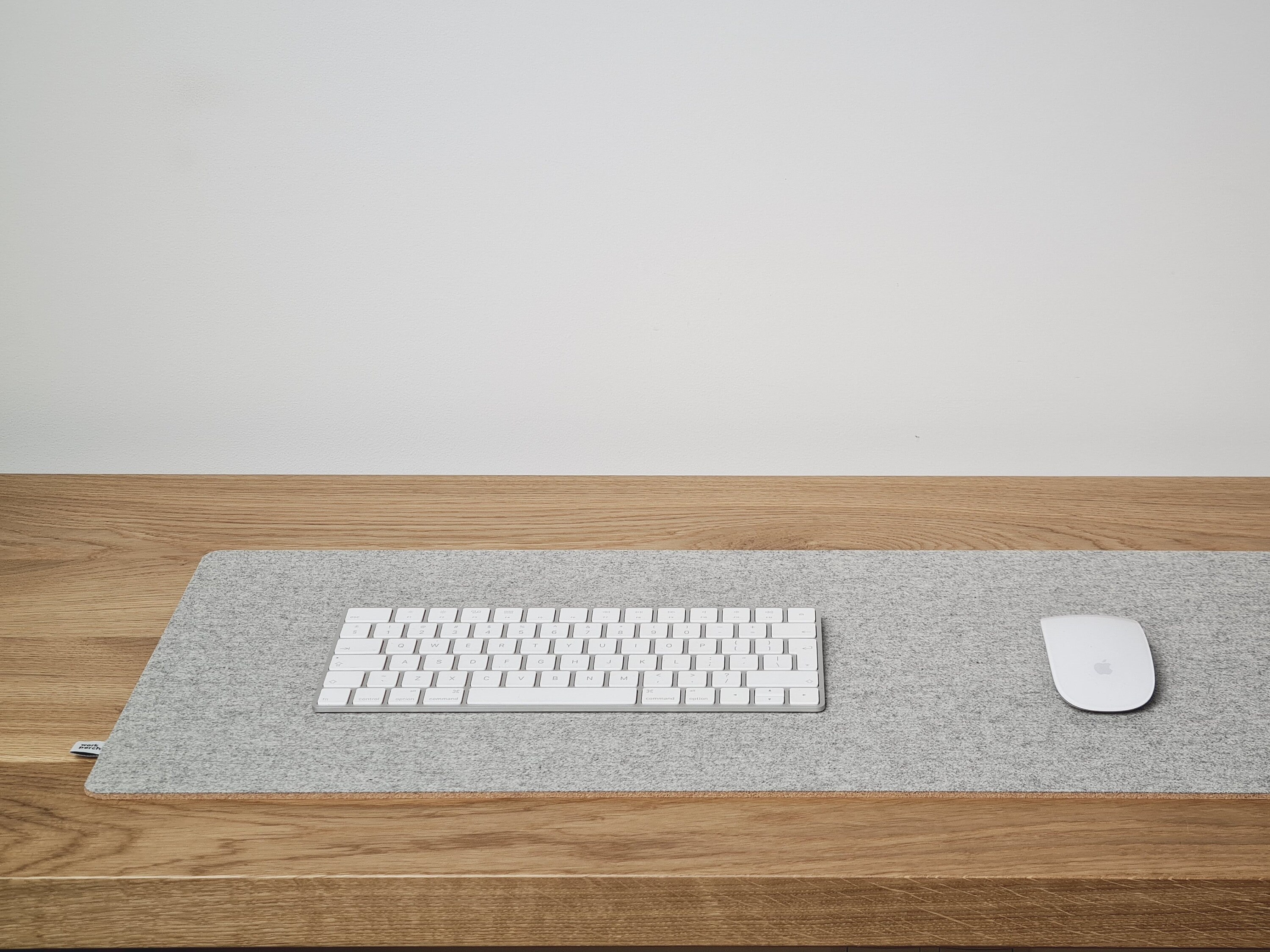 Wool Desk Mat // Light Grey Premium Wool Home Office Desk Etsy