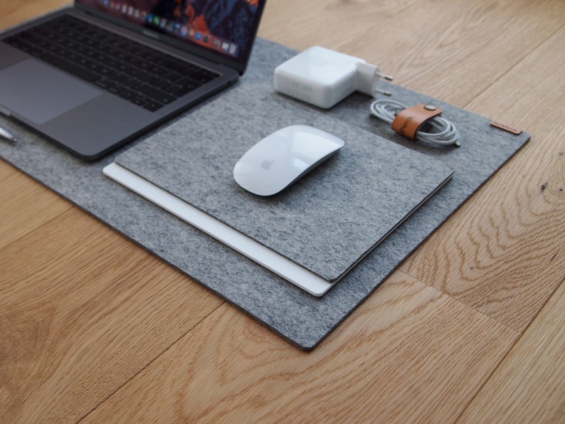 Desk Mat Light Grey Wool 100 Felt Desk Blotter Desk Pad Etsy