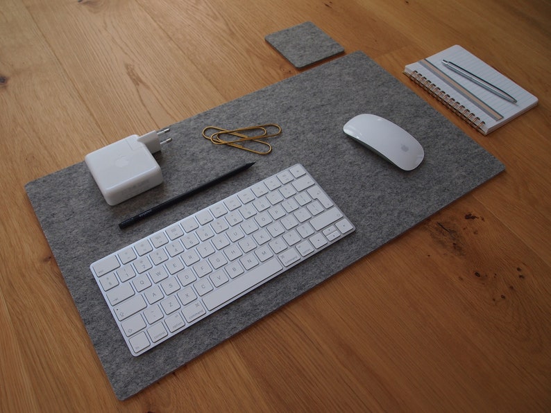 Light Grey Wool Felt Desk Pad Blotter Mousepad Protector Workspace Mat Schreibtischunterlage Tapis De Bureau