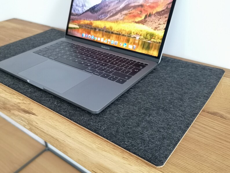 Desk Mat Black Wool Felt Desk Pad Wool Felt Desk Blotter Etsy