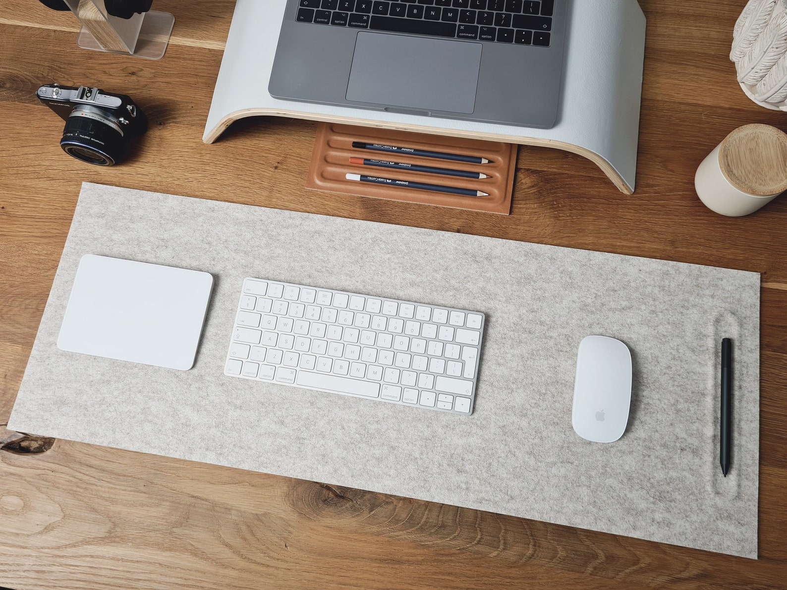 Merino Wool Desk Mat // Beige Home Office Desk Accessories Etsy