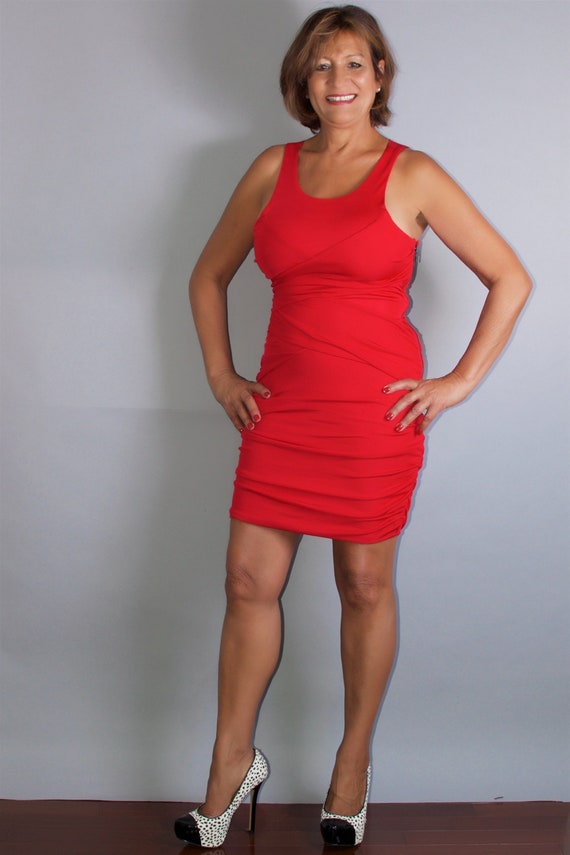 armani exchange red dress