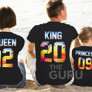 Familie passende Hemden, Familie passende Outfits, personalisierte Familienhemden, König, Königin, Prinz, Prinzessin, Hemden, benutzerdefinierte Familienhemden, Familiengeschenk