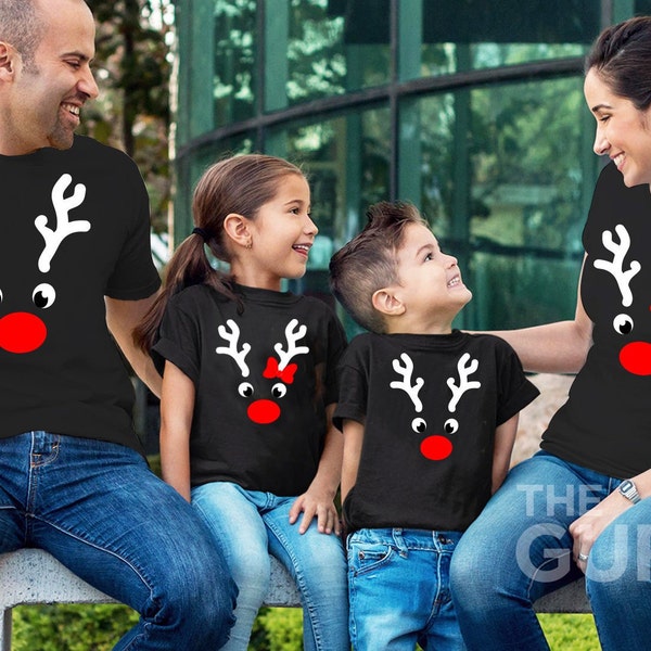 Chemises de Noël, chemises de famille de Noël, chemises assorties pour la famille de Noël, pyjamas de Noël, tenues de famille de Noël, cadeaux personnalisés