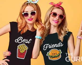 Best friends shirts besties shirt bff shirts best friends matching shirts sister shirts twin shirts burger fries shirts gift for best friend