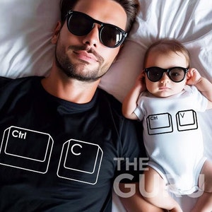 Chemises assorties père et fils, chemises assorties père et bébé, chemises père et fils, chemises papa et bébé, cadeau fête des pères, chemise copier-coller