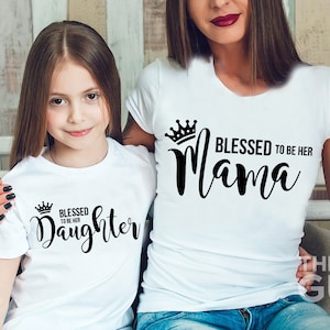 Mother and daugther matching shirts mommy and me outfits mother and daughter outfits mom and baby shirts mama and daughter shirts blessed