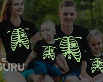 Halloween shirt halloween family shirts skeleton shirt halloween skeleton shirt halloween glow in the dark shirt halloween skeleton costume