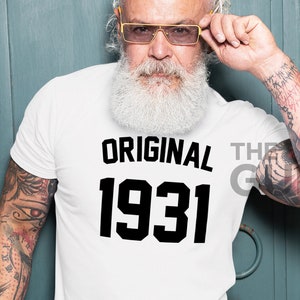 Camiseta de 90 cumpleaños, camiseta de cumpleaños de 1931, camiseta de 90 cumpleaños, regalo de 90 cumpleaños, regalo de 90 cumpleaños, camiseta original de 1931, regalo de 1931