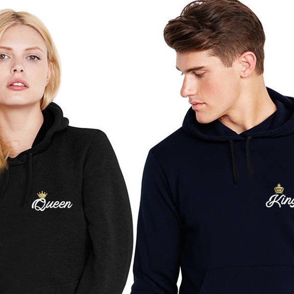 His King And Her Queen Matching Couple Hoodies Set, Pullover Sweatshirts For Lovers - View #3