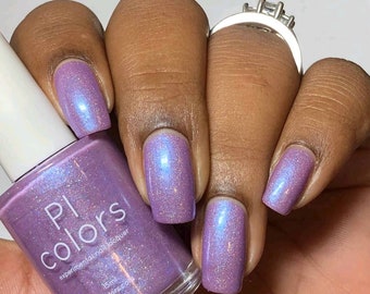 Purple Nail Polish with Holographic Glitter | Gaudy Asaphis.051