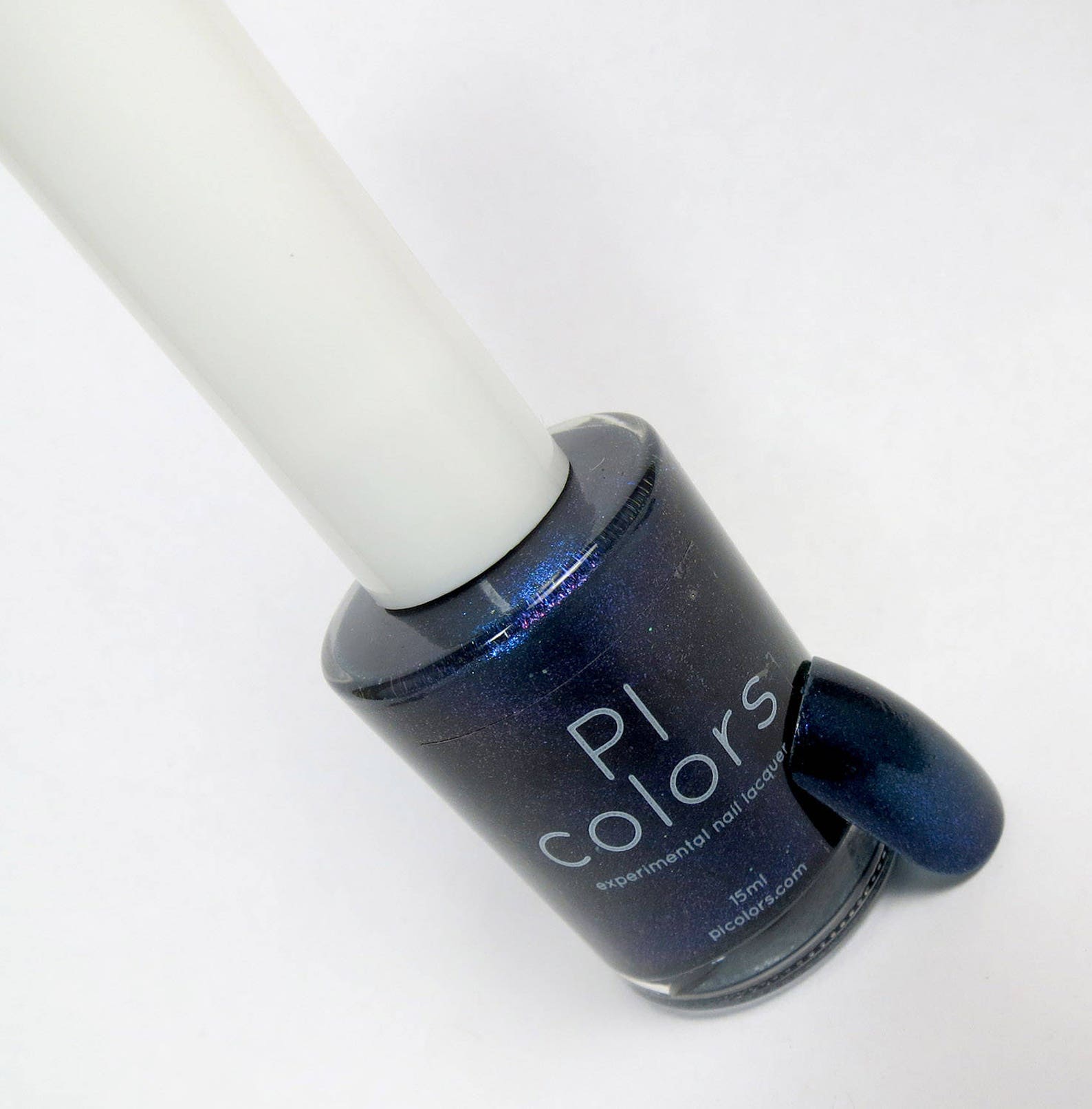 Blue Black Nail Polish With Blue Shimmer Midnight Bloom.022 Etsy