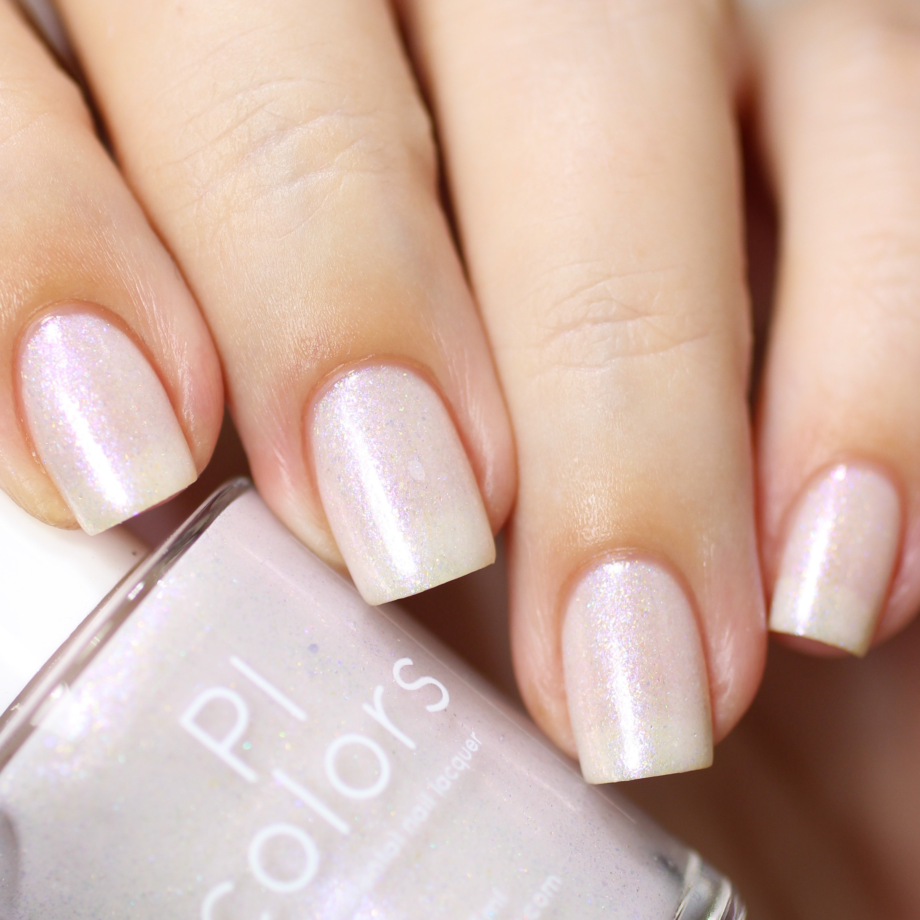 Pink White Nail Polish with Holographic Glitter and Red Purple Etsy