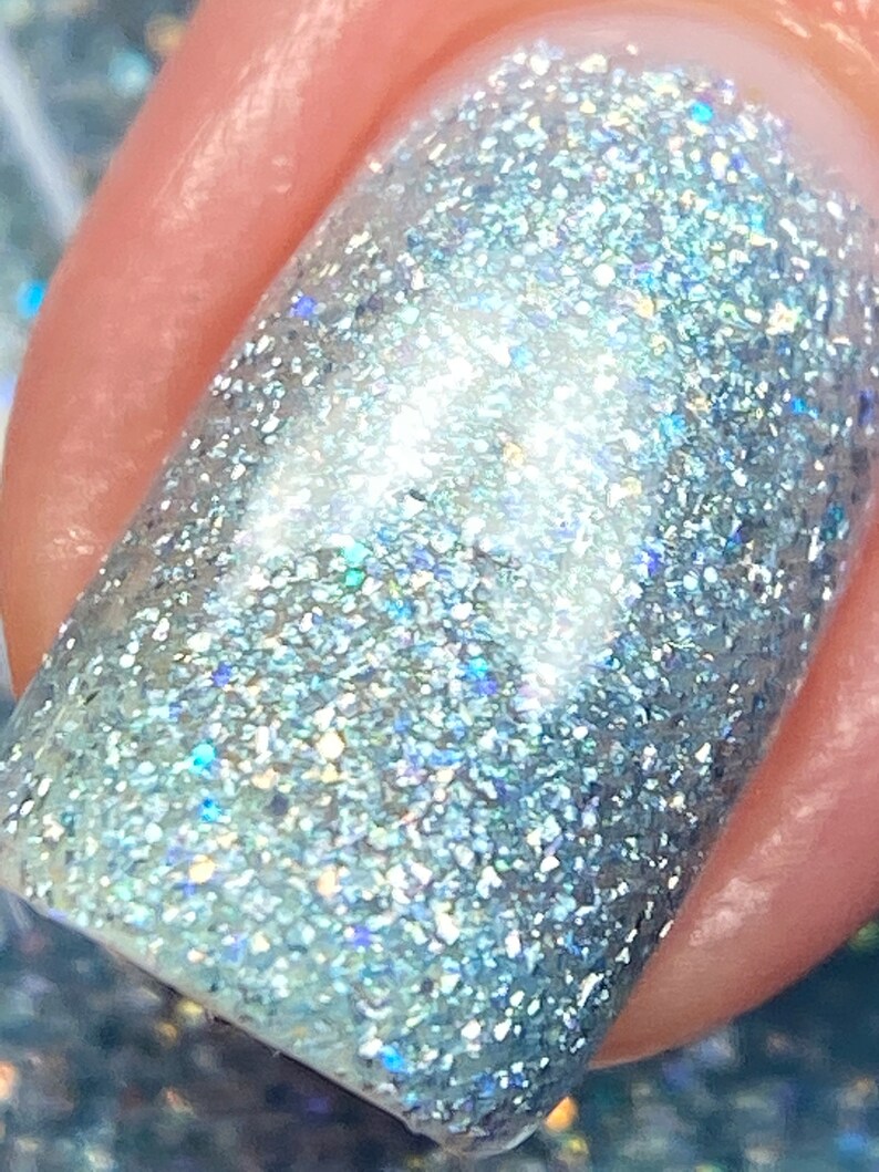 Holographic Teal Nail Polish Glitter Topper Tourmaline Etsy