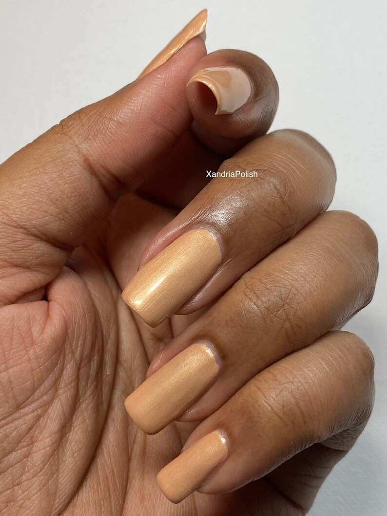 Apricot Gold Nail Polish With Gold Satin Finish Tiramisu.034 Etsy Israel