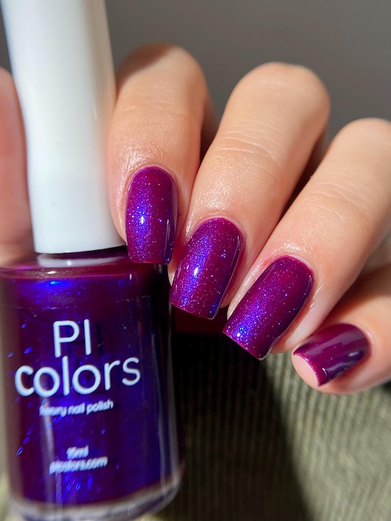 Purple Nail Polish Blue Shimmer | Sparkling Veil.117 - Etsy