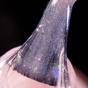 Pale Pink Nail Polish with Rainbow Flakies and Iridescent Glitter Special Week.000 image 5