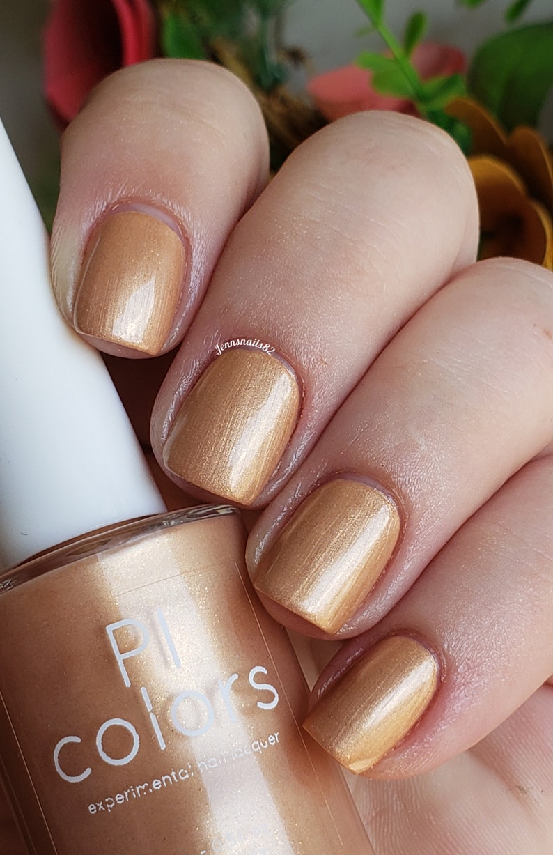 Apricot Gold Nail Polish With Gold Satin Finish Tiramisu.034 Etsy Israel