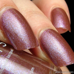 Red Nail Polish with Red Blue Violet Chameleon Glitter Shimmer | Red Wood.004