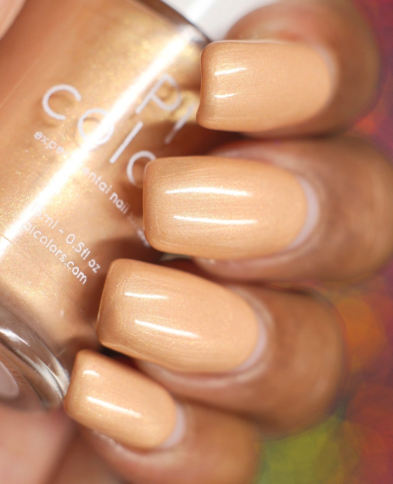 Apricot Gold Nail Polish With Gold Satin Finish Tiramisu.034 Etsy Israel