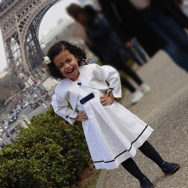 Ensemble robe et boléro blanc pour cérémonie fille : Chrystelle