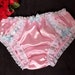 Baby Pink or Baby Blue Bikini Panties/Sensually Soft Satin Sissy Knickers - #LaceRibbon&Bows - Made to Order - Medium up to XXL 