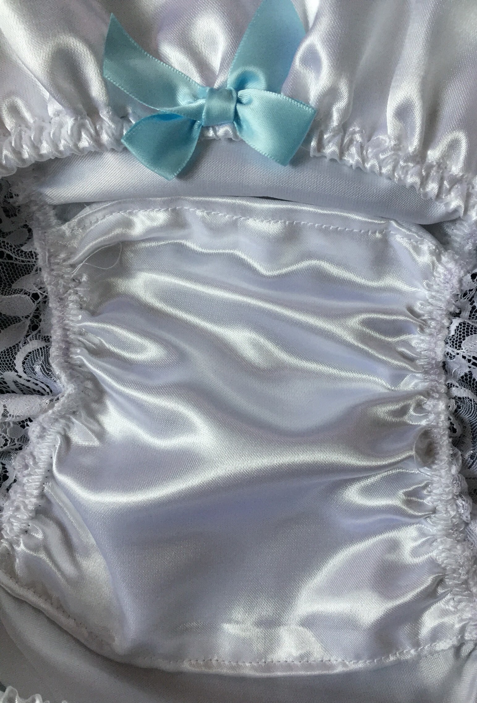 Buy Pure White Full Panties/satin Sissy Knickers Lace, Ribbon
