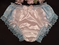 Bridal White Bikini Panties/Satin Sissy Knickers #LaceChiffonrufflesRibbonBows - Made to Order - Medium to XXL
