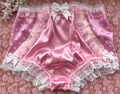 Baby Pink Full Fit Satin Panties/Feminine Sissy Knickers - #PolkaDot and Chiffon Detail - Made To Order - Medium to XXL