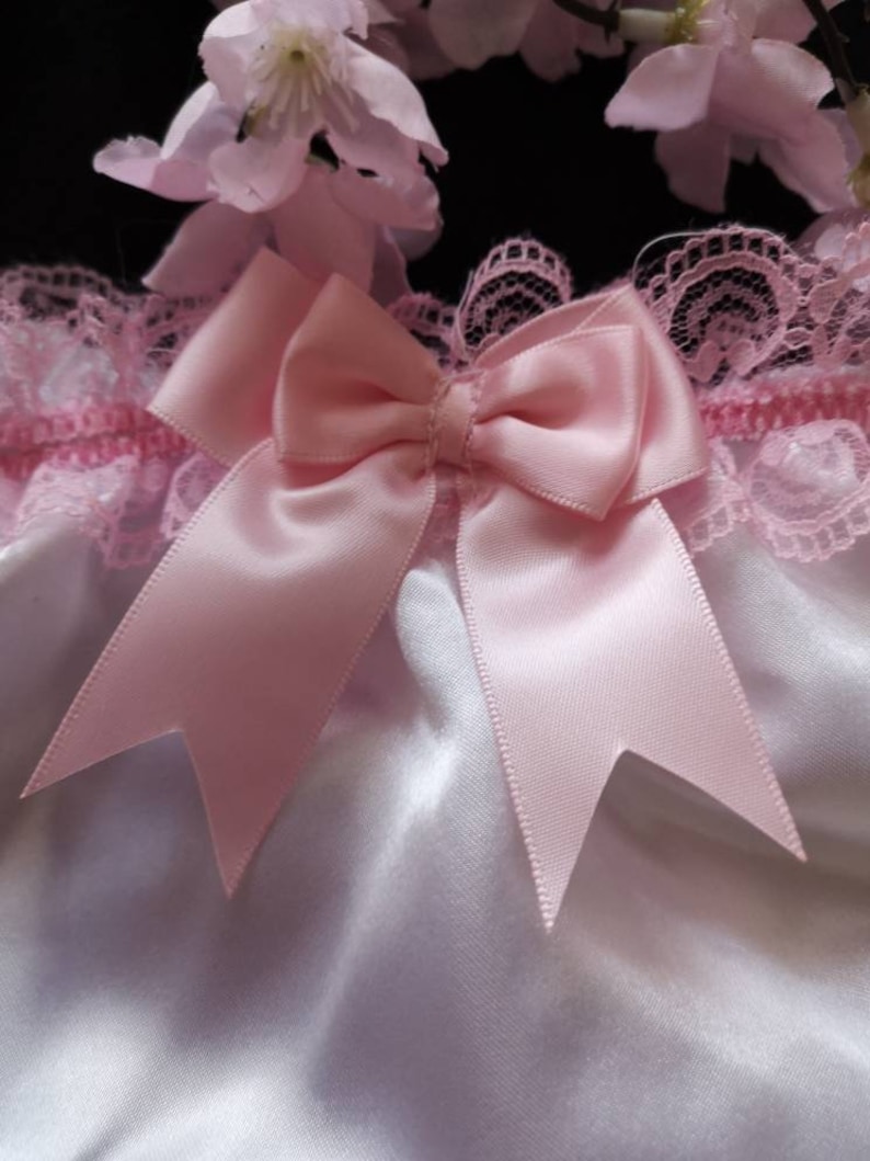 Bridal White Satin Bikini Panties Ribbon Lace & Bows. Made Etsy