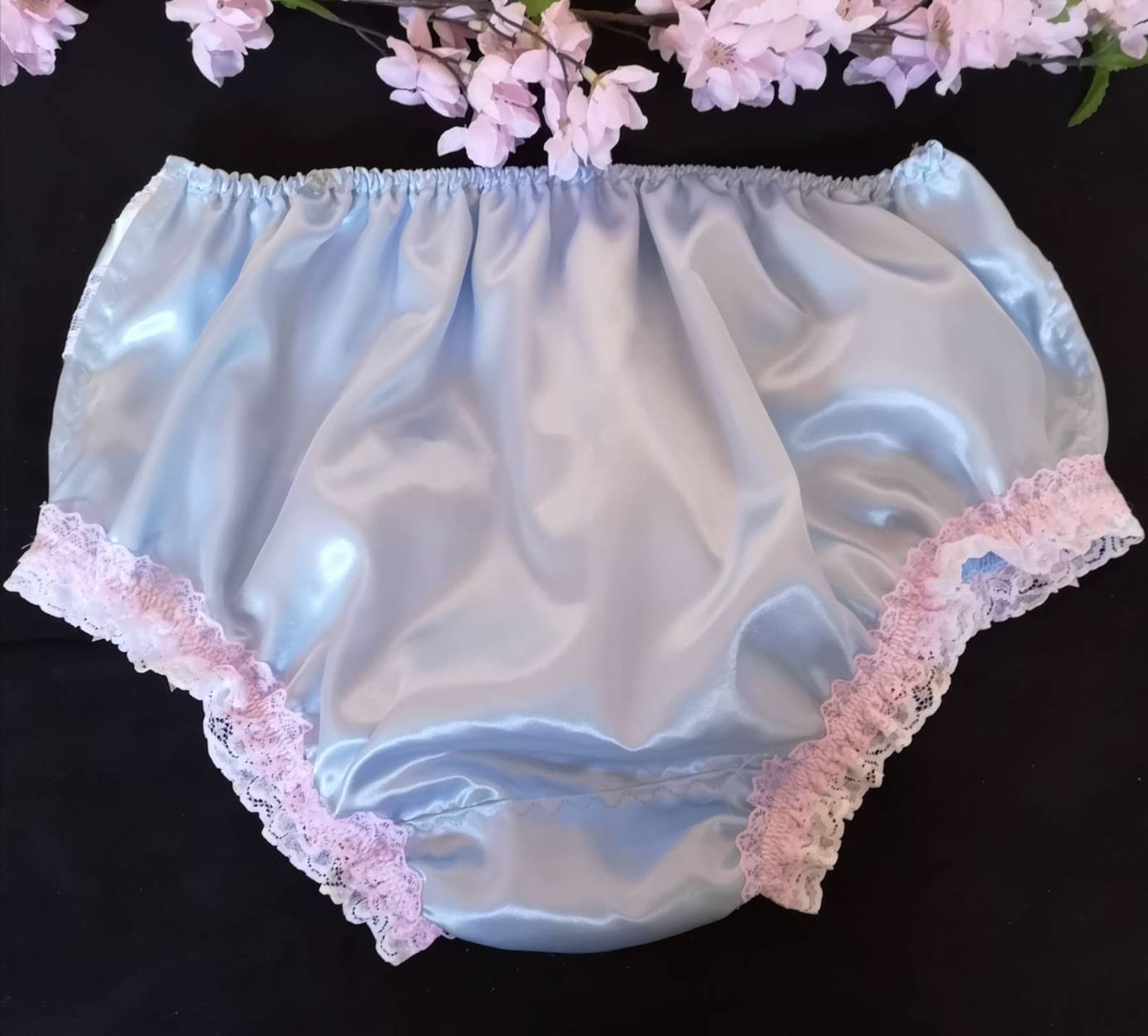 Baby Blue Fuller Fit Vintage Style Satin Pantiesfrilly Sissy Etsy