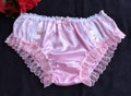Baby Pink Lacy Bikini Panties/Satin Sissy Knickers - #LaceRibbonBows - Made to Order - Medium up to XXL