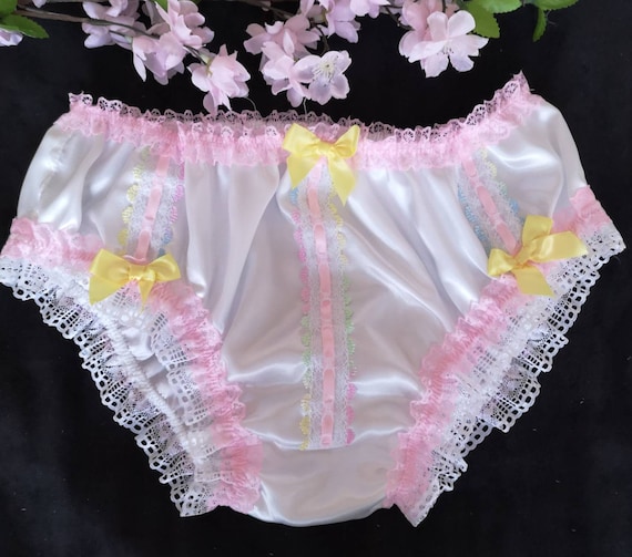 Bridal White Bikini Style Panties Soft Sensual Satin Sissy