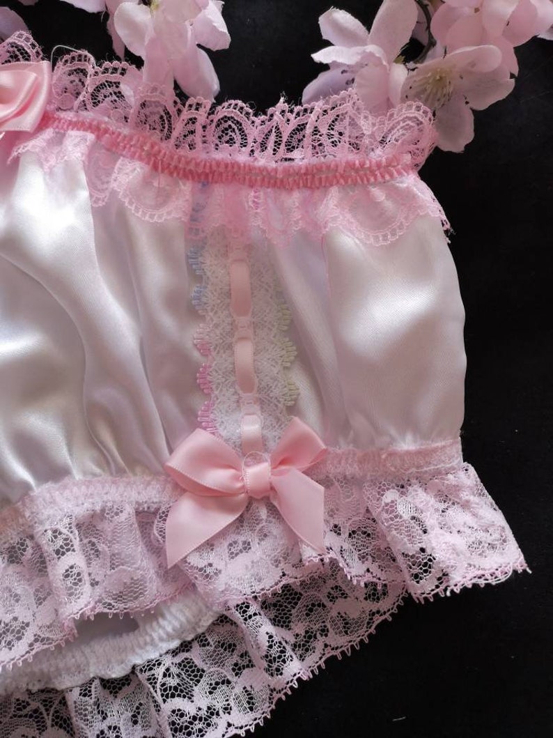 Bridal White Satin Bikini Panties Ribbon Lace & Bows. Made Etsy
