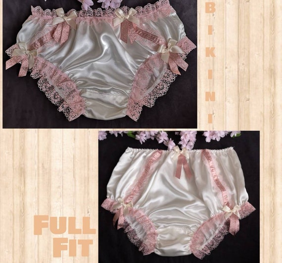 Ivory Vintage Style Satin Sissy Panties With Sparkly Ribbon Trim Bikini  Style or Full Fit Made to Order Medium up to Extra Extra Large -  Canada