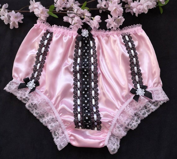 Baby Pink Satin Fuller Fit Panties-feminine Sissy Knickers Polka Dot Ribbon  & Lace Trim Made to Order Medium up to Extra Extra Large -  Canada